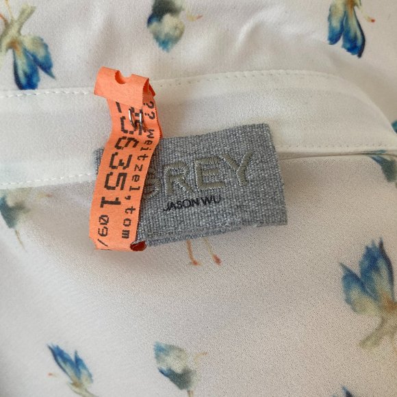 JASON WU GREY Crane-Print Button-Front Blouse, White multi, 2 - Picture 12 of 13